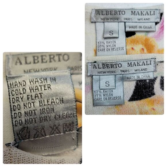 Alberto Makali Y2K 2pc Tank & Tie Front Cardigan Beaded Floral Women's Small - Picture 11 of 13